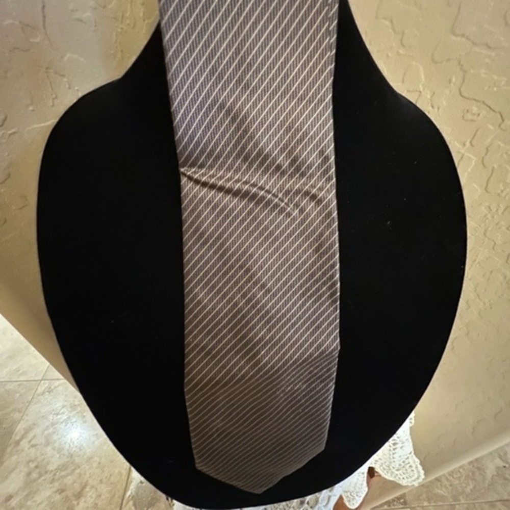 Tiso B Fellini Gold Striped Design Silk Tie 57.5"